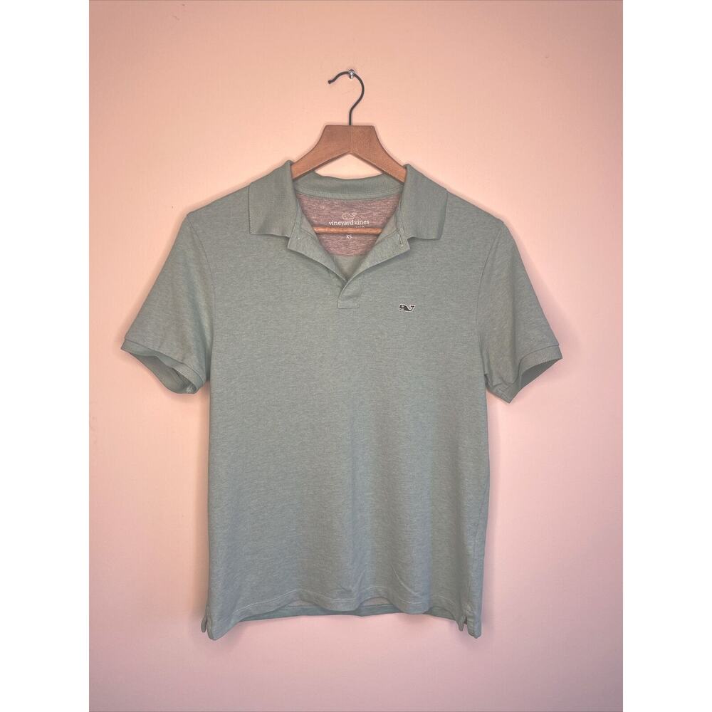 VINEYARD VINES Edgartown Polo XS Mens Boys Short Sleeve Shirt Turquoise Whale A